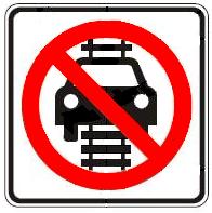 No Motor Vehicles on Tracks symbol