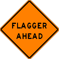 Flagger Ahead - Roll-up Sign