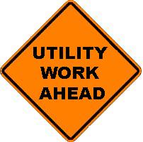 Utility Work Ahead - Roll-up Sign