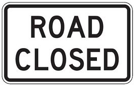 The Traffic Sign Store: Road Closed - 48x30-inch